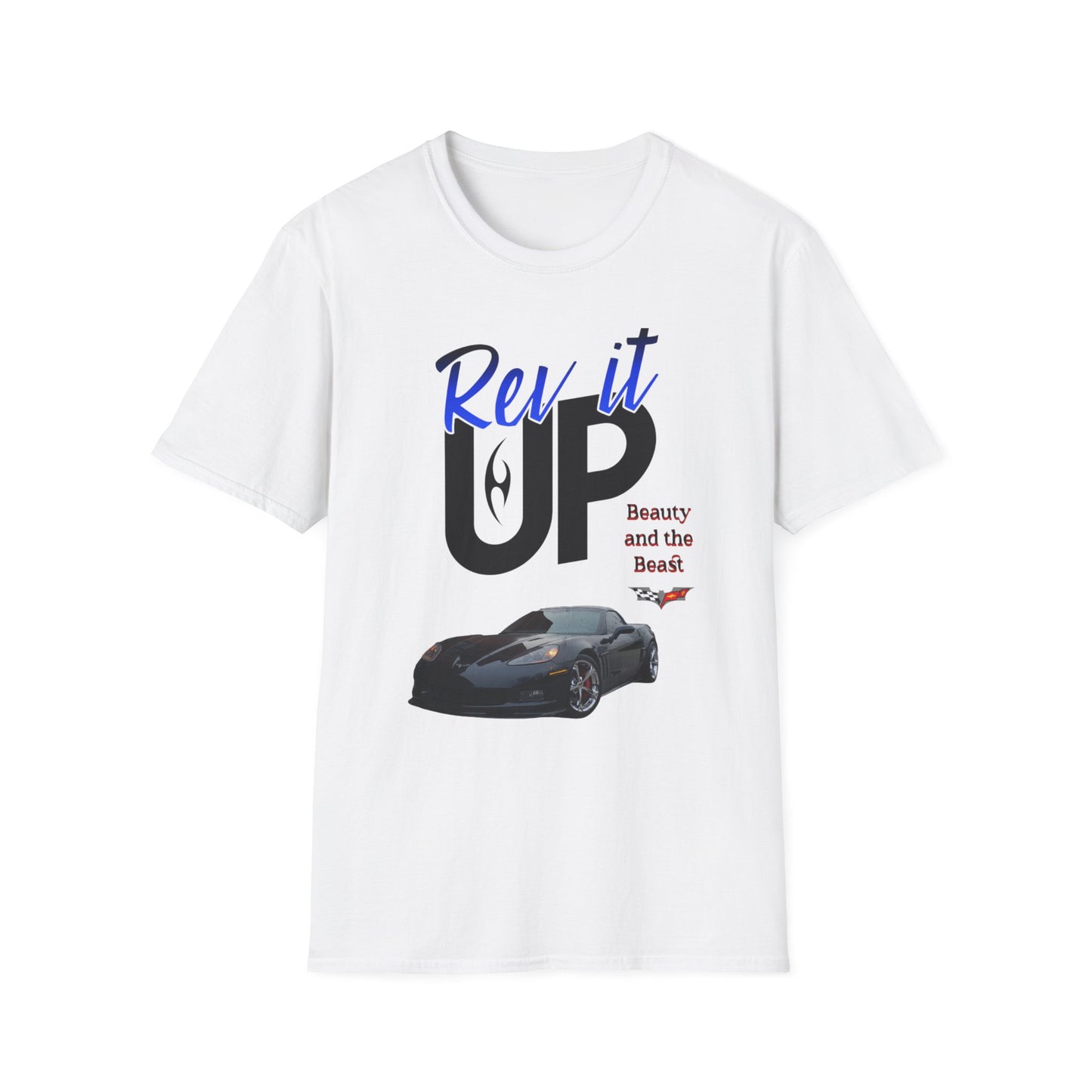 Rev It Up Unisex Softstyle T-Shirt - Perfect for Car Enthusiasts, Gift for Him or Her, Auto Show Attire, Birthday Gift, Casual Wear