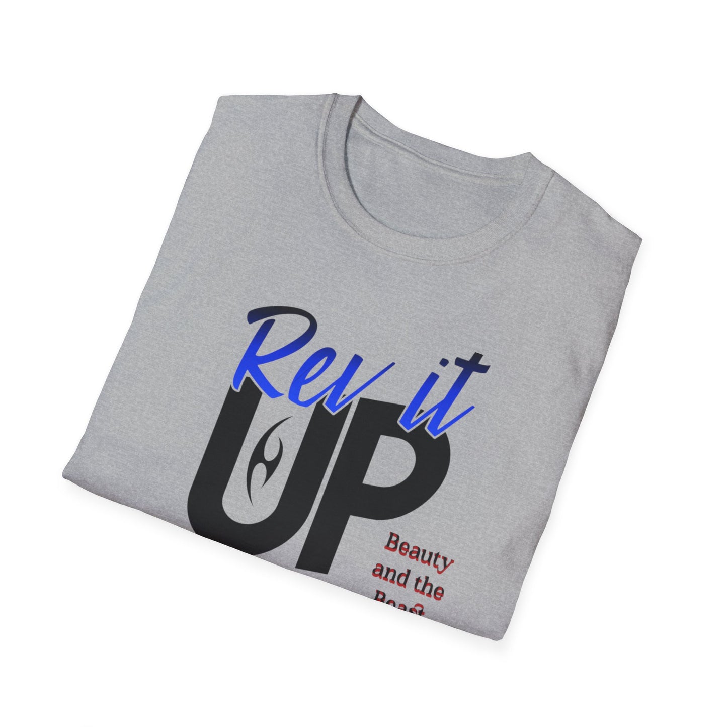 Rev It Up Unisex Softstyle T-Shirt - Perfect for Car Enthusiasts, Gift for Him or Her, Auto Show Attire, Birthday Gift, Casual Wear